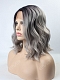 Grey Ombre Wavy Medium Length Synthetic Lace Front Wig