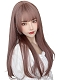 Fashion Rattan Pink wig lolita hime cut long straight wig