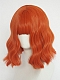 Evahair Bright Orange Medium Length Wavy Synthetic Wig with Bangs