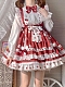 Evahair adorable whitenand red long sleeve lolita dress