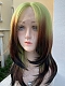 Evahair 2022 New Style Matcha Green to Brownish Black Ombre Long Straight Synthetic Lace Front Wig 