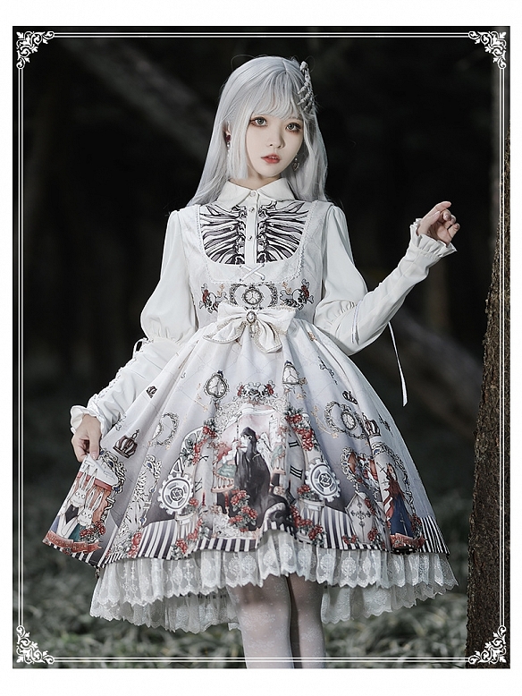 Evahair white gothic punk style lolita dress