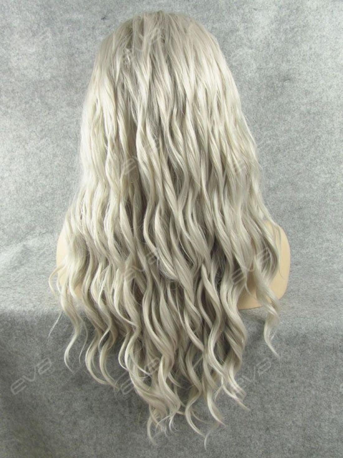 lace wig water wave synthetic grey gray wigs length wavy waist evahair donalovehair hair human