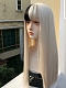 Evahair 2021 New Style Blonde and Black Mixed Color Long Straight Synthetic Wig with Bangs