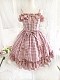Evahair lattice printed cute lolita dress with bowknot