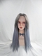 Evahair Grey to Haze Blue Ombre Long Straight Synthetic Wig