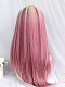 Evahair 2021 New Style Pink and Blonde Mixed Color Long Straight Synthetic Wig with Bangs
