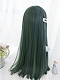 Evahair Blue and Green Mixed Color Long Straight Synthetic Wig with Bangs