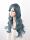 Evahair Haze Blue Long Wavy Synthetic Wig with Side Bangs