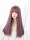 Evahair Fuchsia Long Straight Synthetic Wig with Bangs