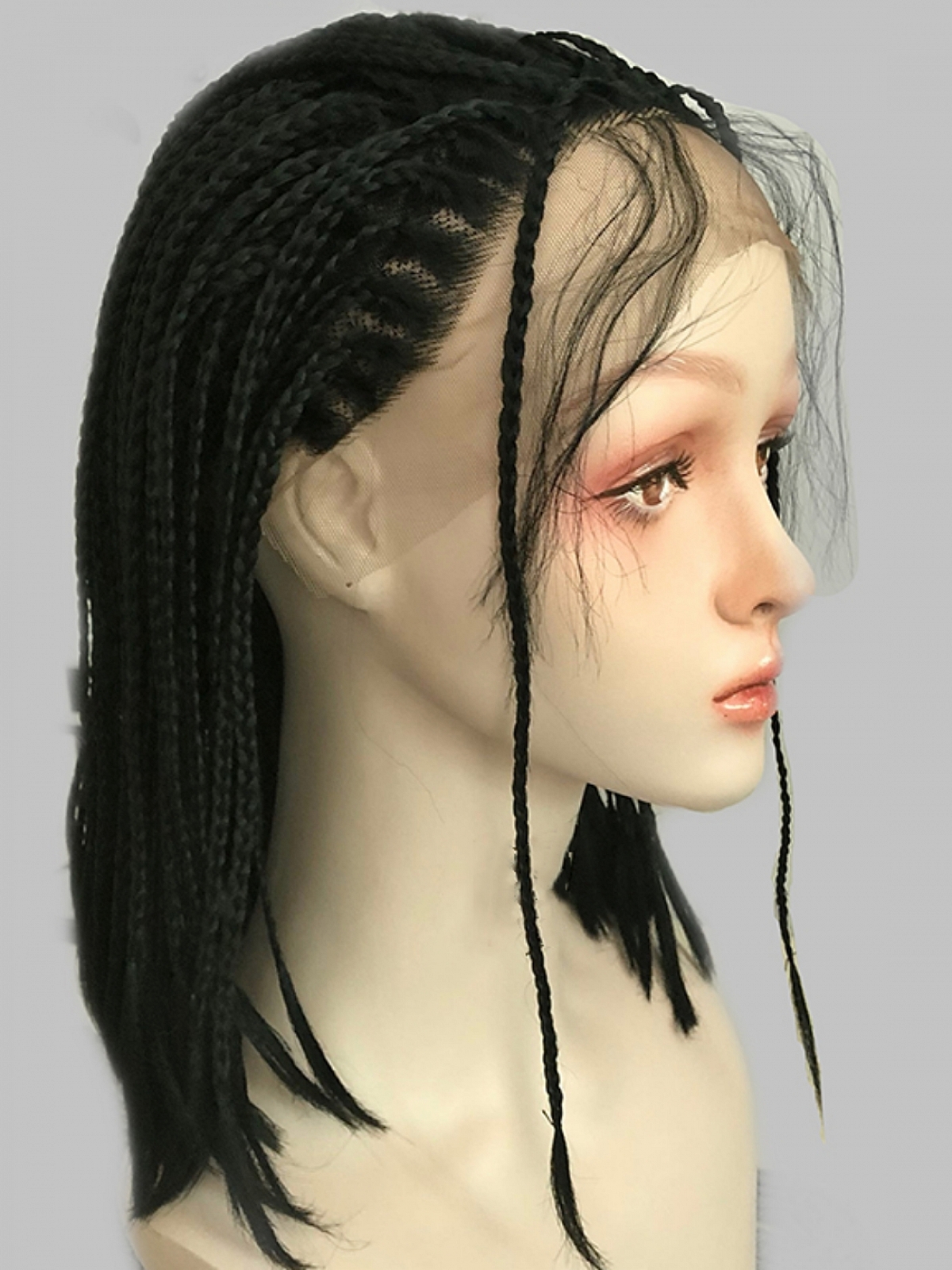 Preorder--Evahair 2021 New Style Black Braided Medium Lace Front Wig