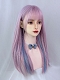 Lolita unicorn gradient hime cut long wig