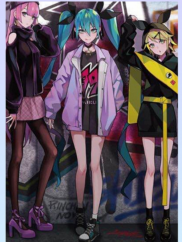 Evahair cyberpunk style Hatsune Miku cosplay costume