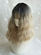 Evahair Daily Blonde Medium Wavy Synthetic Wig with Bangs and Black Roots