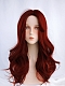 Wine red big wave centre parting vintage Lolita wig