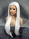 Super Long White Straight Synthetic Lace Front Wig