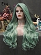 Evahair Green Long Wavy Synthetic Lace Front Wig