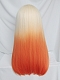 Evahair Blonde to Orange Ombre Long Straight Synthetic Wig with Bangs