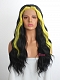 Evahair Black and Fore Yellow Long Wavy Synthetic Lace Front Wig