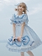 Evahair super cute light blue Plaid skirt lolita JSK