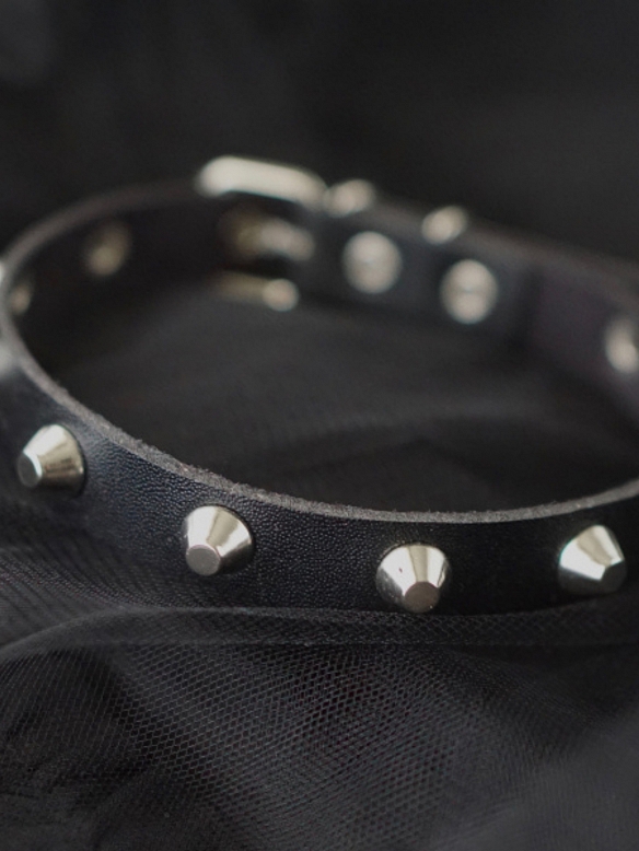 Evahair Gothic Black Rivet Choker
