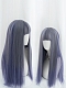 Evahair Grey and Purple Mixed Color Long Straight Synthetic Wig with Bangs