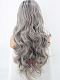 EvaHair Best Seller Hot Grey/Silver Ombre Wavy Long Synthetic Lace Front Wig