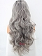 EvaHair Best Seller Hot Grey/Silver Ombre Wavy Long Synthetic Lace Front Wig