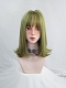 Evahair Green Medium Length Straight Synthetic Wig with Bangs