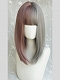 Evahair Half Grey and Half Purple Medium Straight Synthetic Wig with Bangs