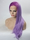 Graduated Lavender Purple Color Long Straight Synthetic Lace Front Wig