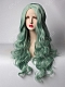 Pastel Mint Long Wavy Natural Parting Synthetic Lace Front Wig