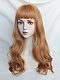 Evahair 2021 New Style Brown Long Wavy Synthetic Wig with Bangs