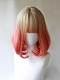 Evahair 2021 New Style Blonde to Sunset Orange Bob Short Straight Synthetic Wig with Bangs