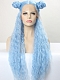 New Arrival-EvaHair New Long Slight Wavy Fading Blue Color Lolita Synthetic Lace Front Wig