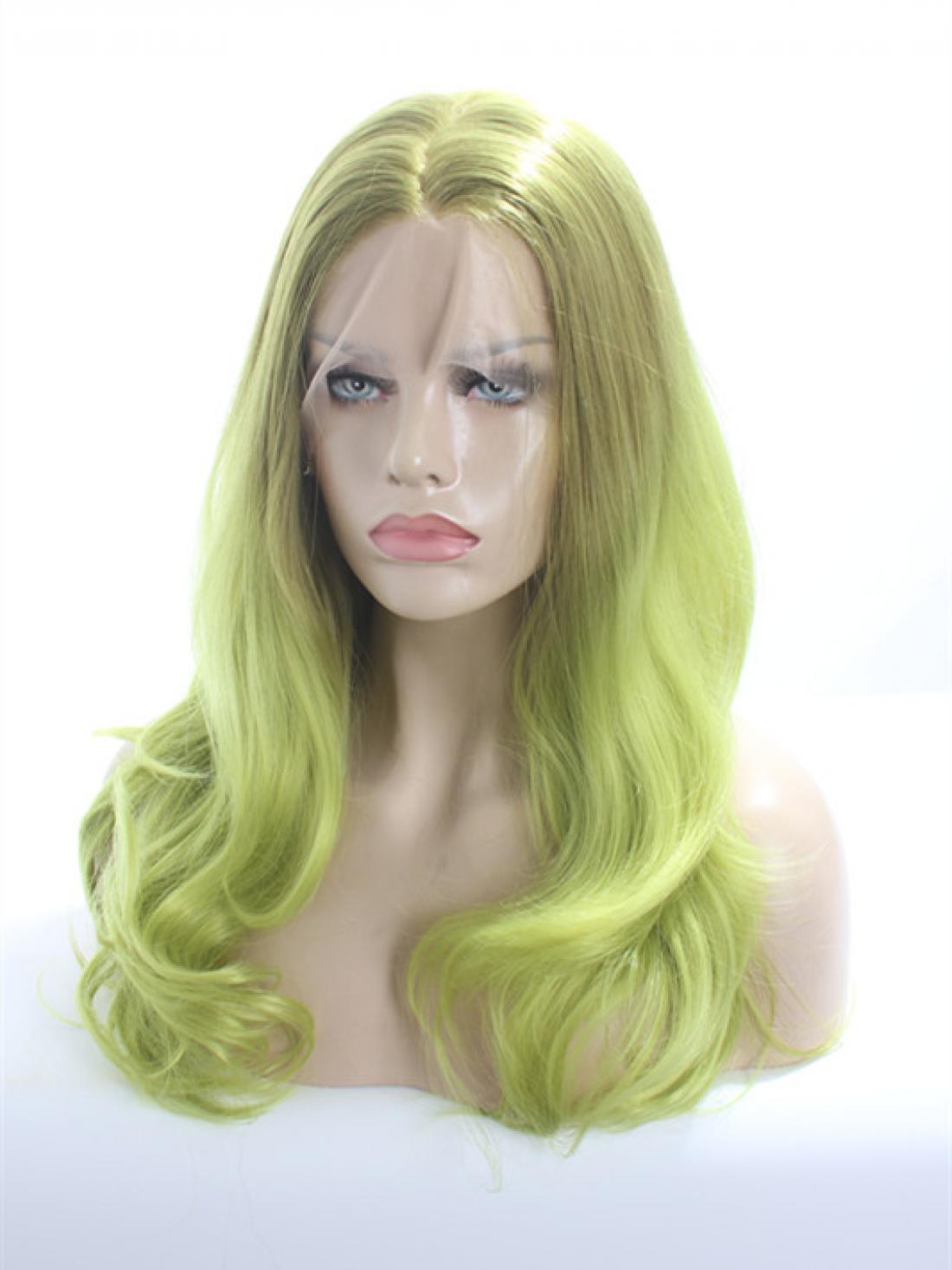 LIGHT GREEN COLOR SYNTHETIC LACE FRONT WIG - All Synthetic ...