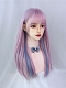 Evahair 2021 New Style Purple and Blue Mixed Color Long Straight Synthetic Wig with Bangs