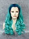 Bright Mint with Blue Root Color Synthetic Lace Front Wig 