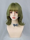 Evahair 2021 New Style Green Short Straight Synthetic Wig with Bangs and Layered Hime Cut