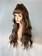 Evahair 2021 New Style Grayish Brown Long Wavy Synthetic Wig with Bangs