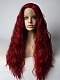 Dark Wine Red with Slight Wavy Style Synthetic Lace Front Wig