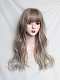 Evahair 2021 New Style Grey Slight Wavy Synthetic Wig with Bangs