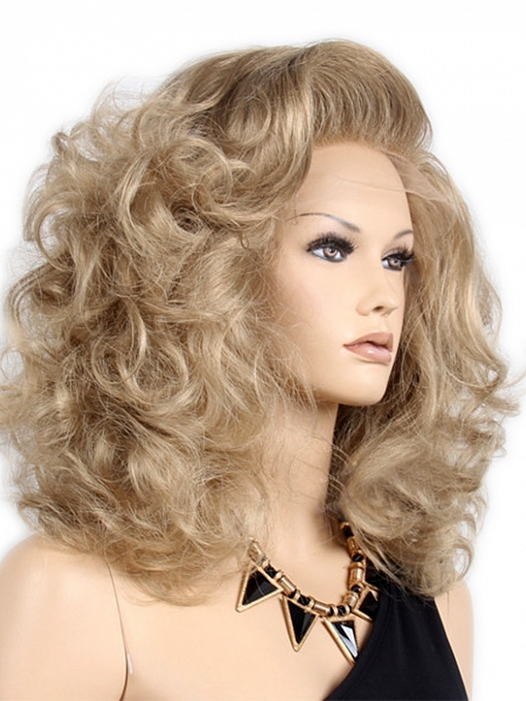 Evahair Fashion Style brown short wave fluffy Synthetic Wig