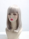 EVAHAIR SHORT PURE GREY WITH BANGS AFFORDABLE WEFED CAP SYNTHETIC WIG