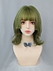 Evahair 2021 New Style Green Short Straight Synthetic Wig with Bangs and Layered Hime Cut