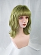 Evahair Green Medium Length Wavy Synthetic Wig with Bangs