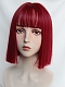 Evahair 2021 New Style Red Short Straight Synthetic Wig with Bangs