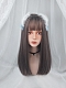 Evahair 2021 New Style Grayish Pink Long Straight Synthetic Wig with Bangs