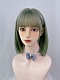 Evahair 2021 New Style Green Bob Short Straight Synthetic Wig with Bangs