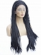 Evahair 2021 new Style Black Long Straight Braided Synthetic Lace Front Wig